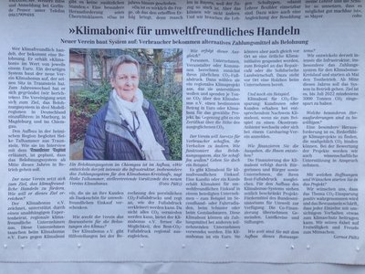 Traunsteiner Tagblatt im Interview mit dem Klimabonus e. V.